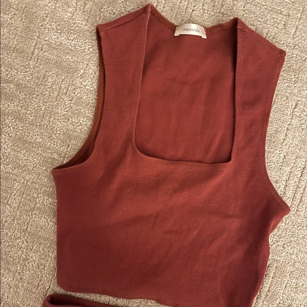 Inamorata Skirt and Top Set - brown rust color